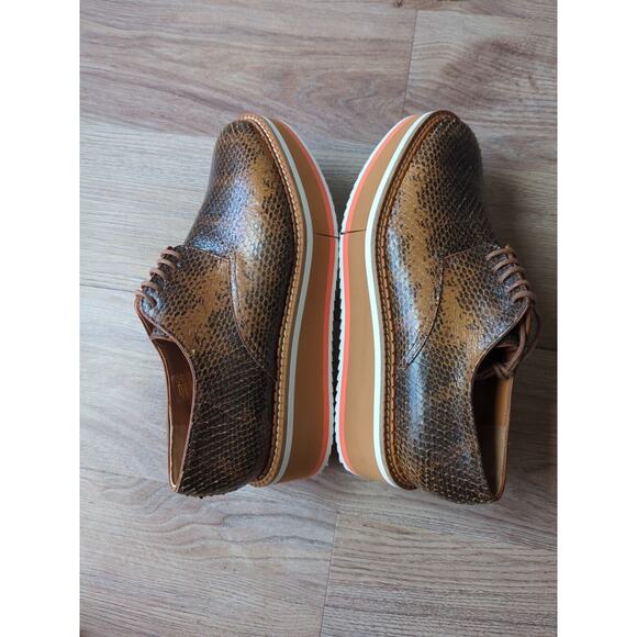 Clergerie Brook Platform Lightweight Comfort Oxford Womens 9 Brown - Picture 5 of 16